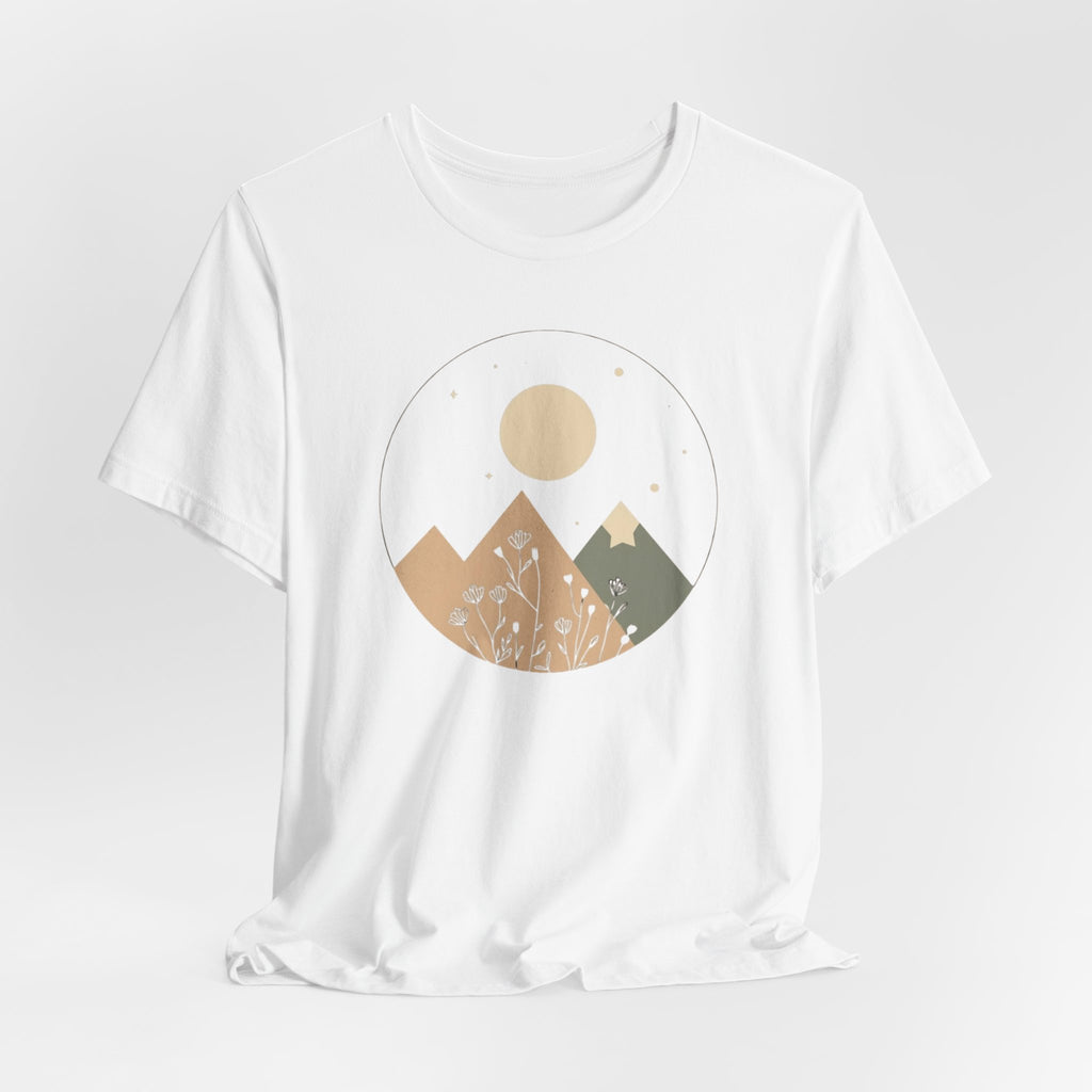 Moonlit Mountain and Flowers T-Shirt