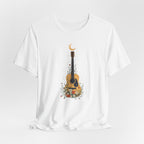 Celestial Floral Guitar Graphic T-Shirt