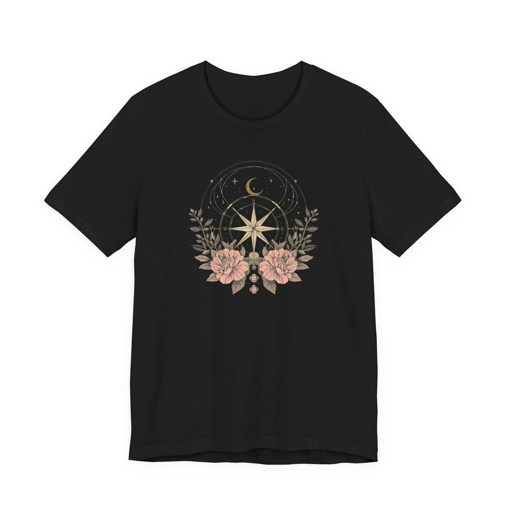Celestial Compass Floral Graphic T-Shirt