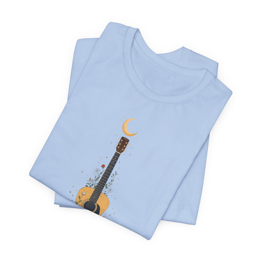 Celestial Floral Guitar Graphic T-Shirt