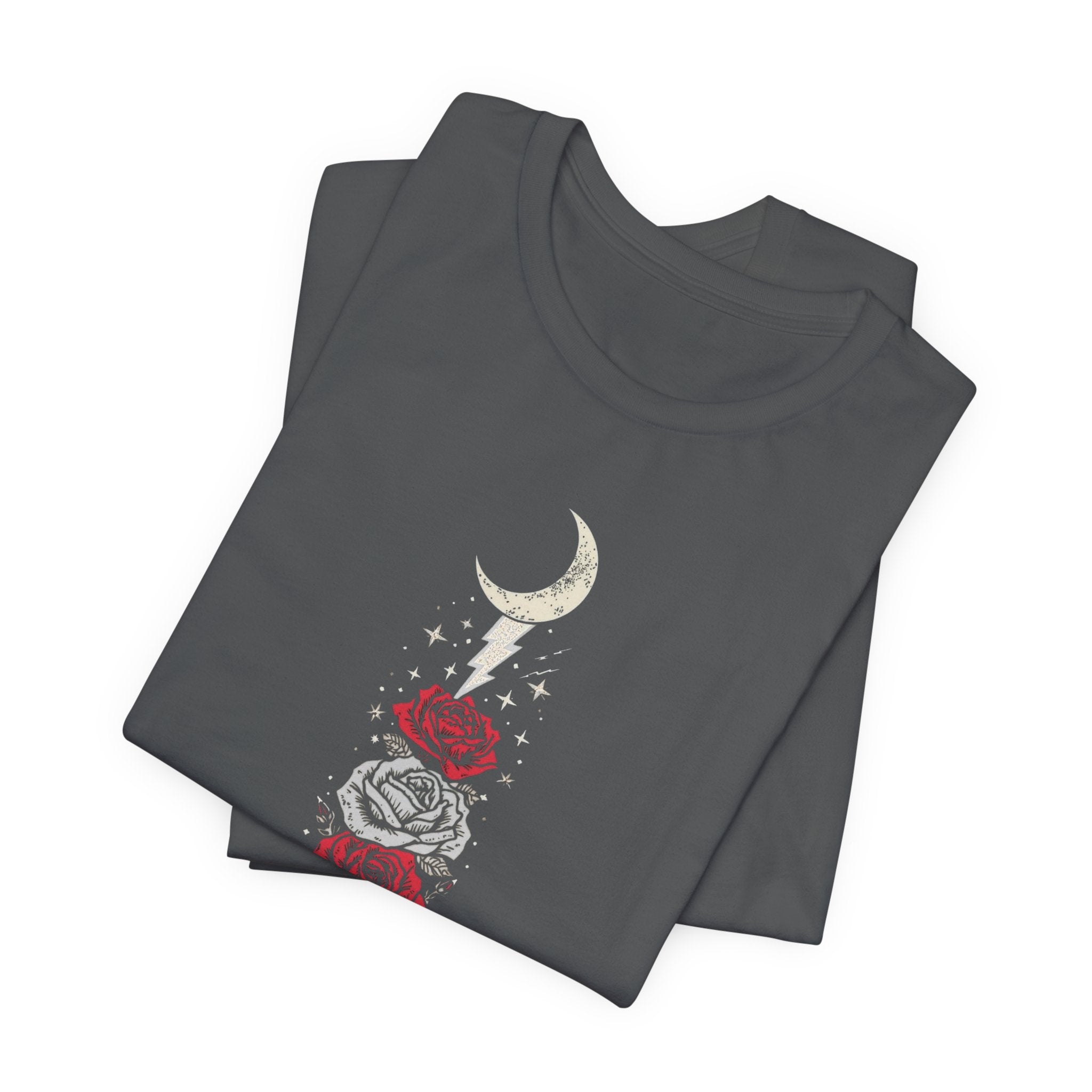 Moon & Lightning Rose Graphic T-Shirt