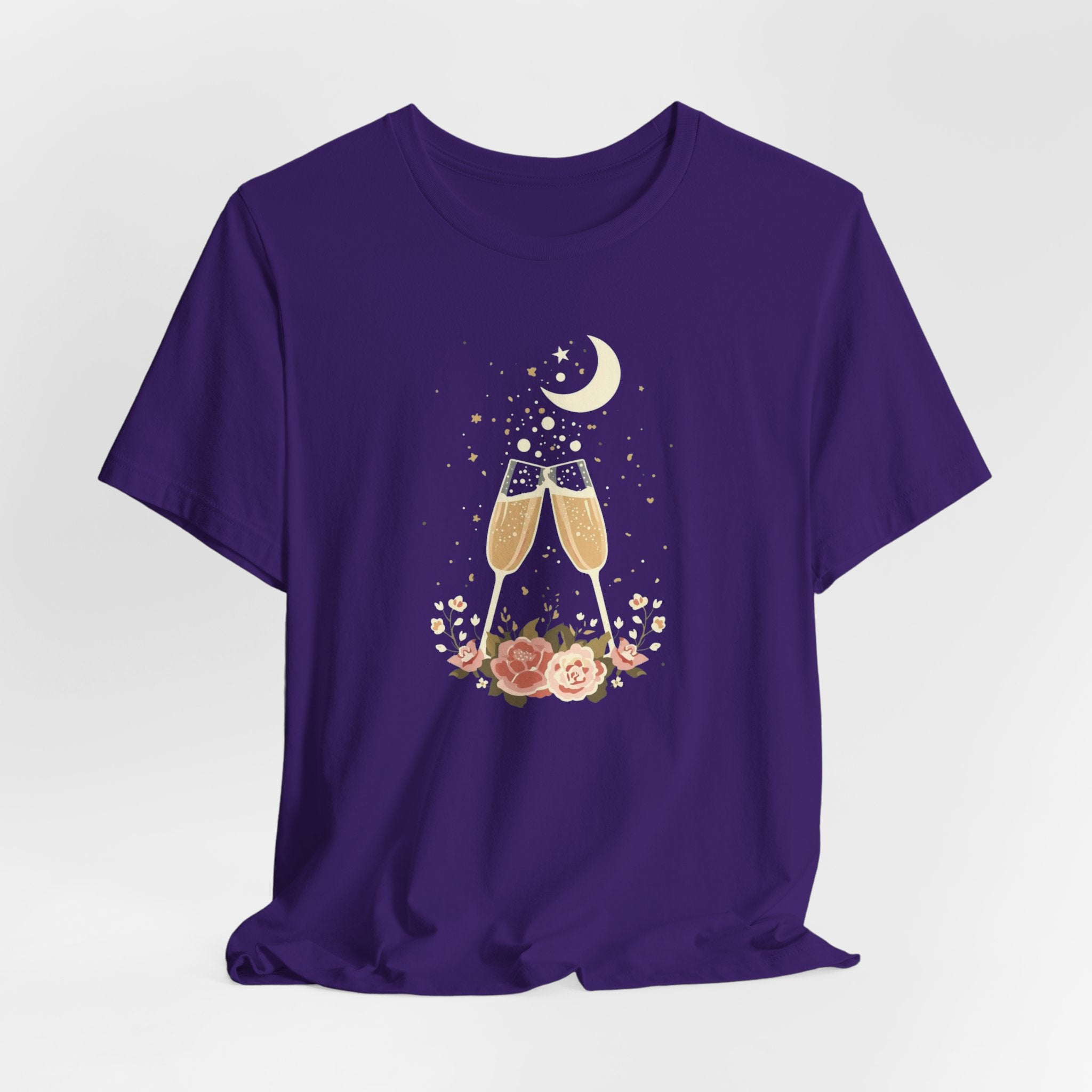 Celestial Champagne & Blush Florals Graphic T-Shirt