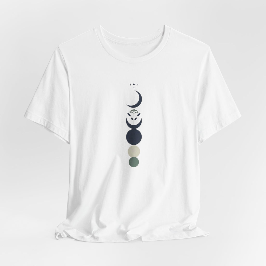 Blue Scandinavian Crescent Moon T-Shirt