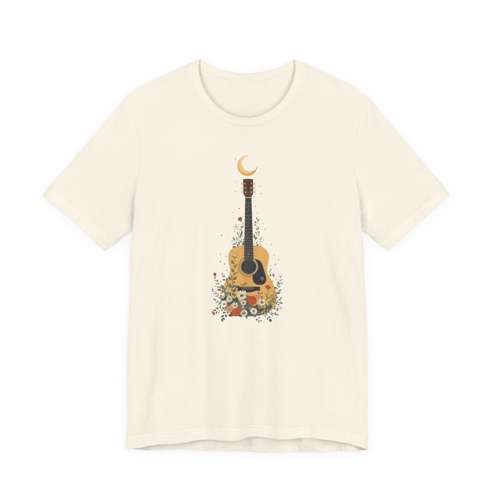 Celestial Floral Guitar Graphic T-Shirt