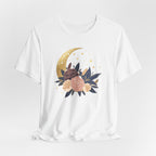 Golden Moon & Roses Celestial Graphic T-Shirt