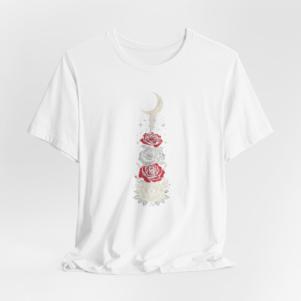 Moon & Lightning Rose Graphic T-Shirt