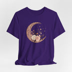 Rose Gold Celestial Moon Floral Graphic T-Shirt