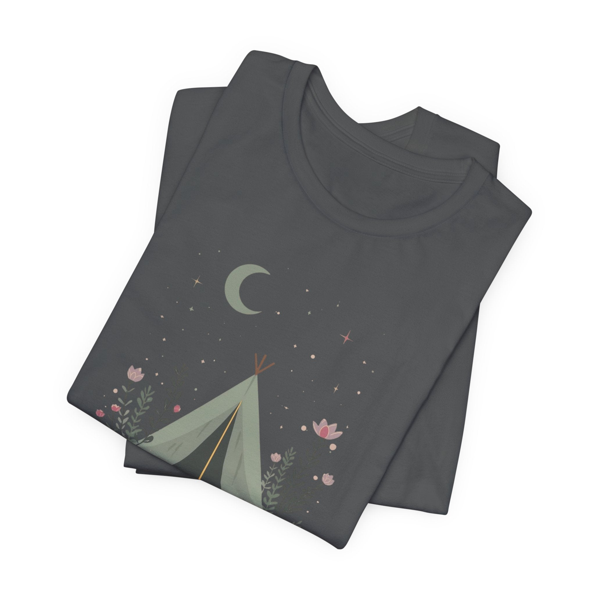 Moonlit Camping Tent Graphic T-Shirt