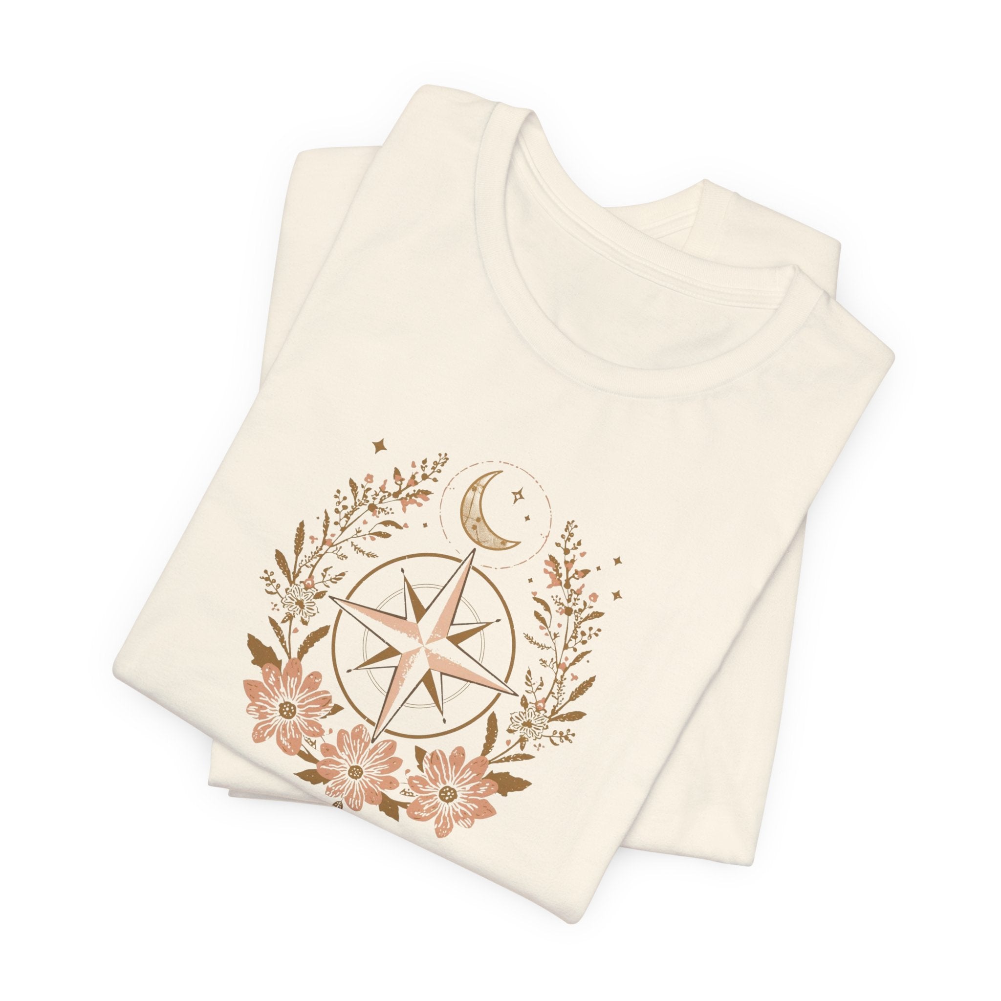 Celestial Compass Floral Graphic T-Shirt