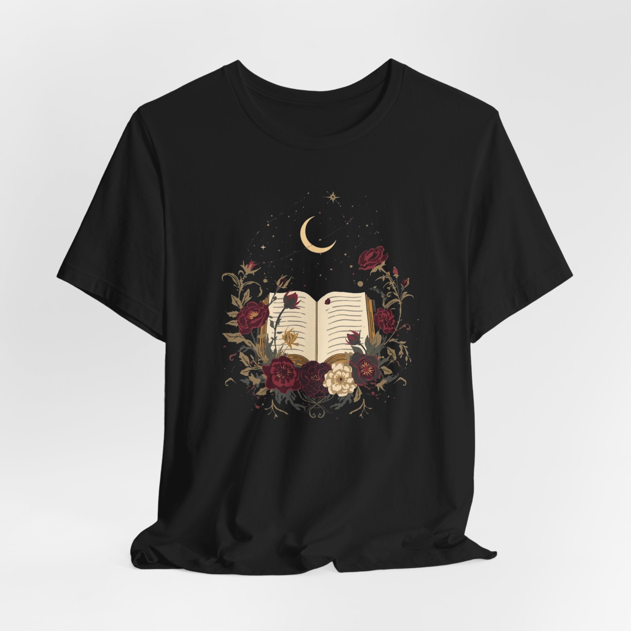 Celestial Rose Book Lover Graphic T-Shirt