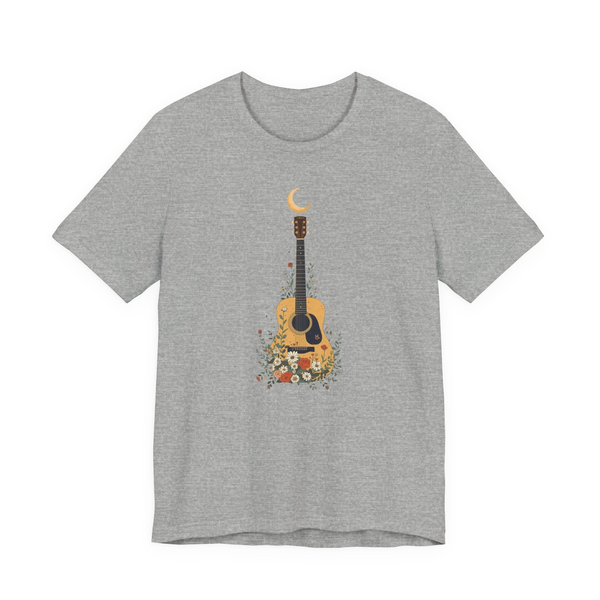 Celestial Floral Guitar Graphic T-Shirt