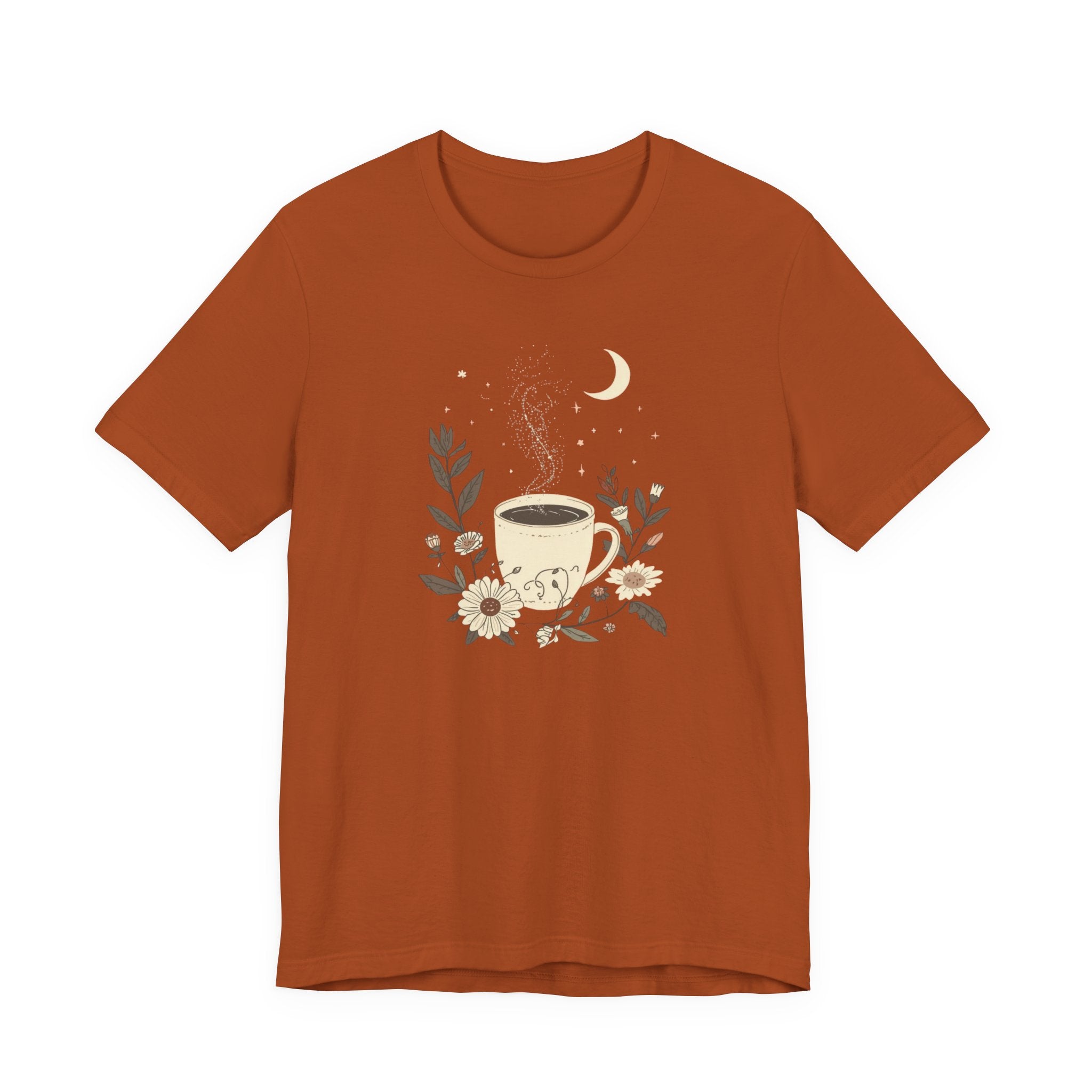 Moonlit Coffee & Wildflower Graphic T-Shirt