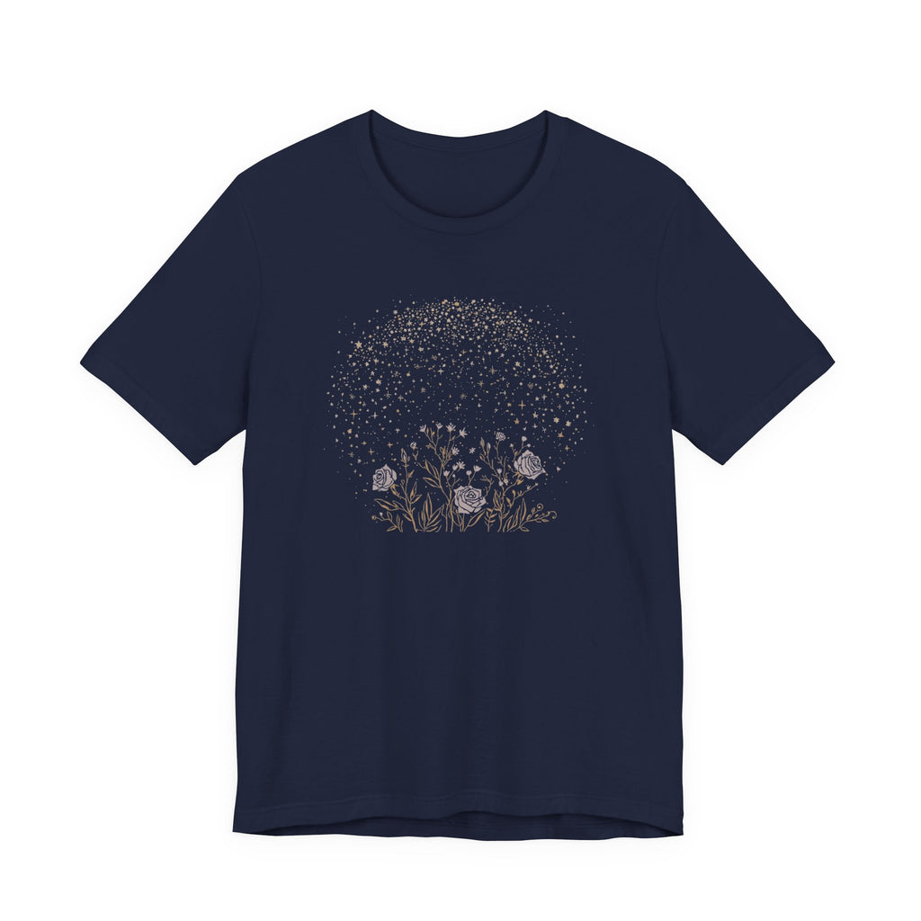 Starlit Rose Garden Celestial Graphic T-Shirt