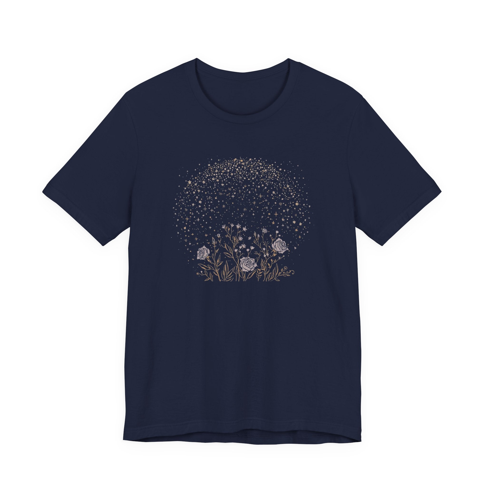 Starlit Rose Garden Celestial Graphic T-Shirt