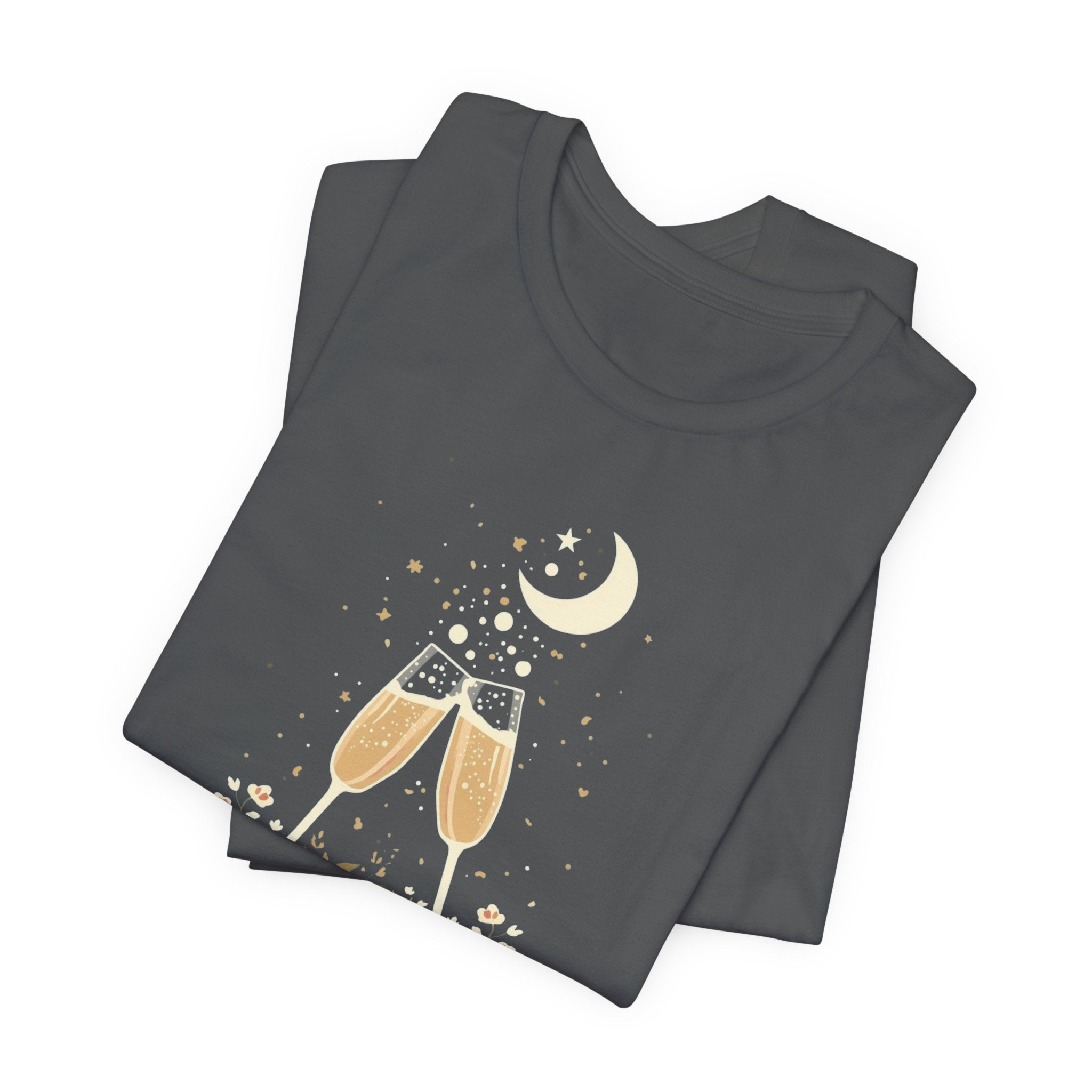 Celestial Champagne & Blush Florals Graphic T-Shirt