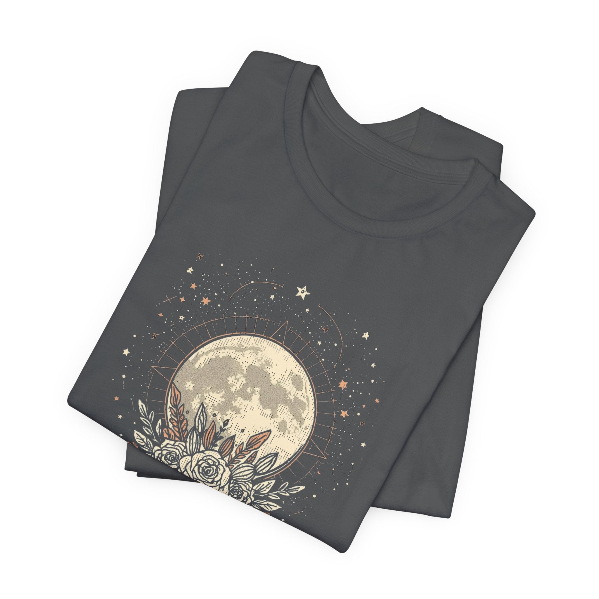 Full Moon & Flower Celestial Graphic T-Shirt