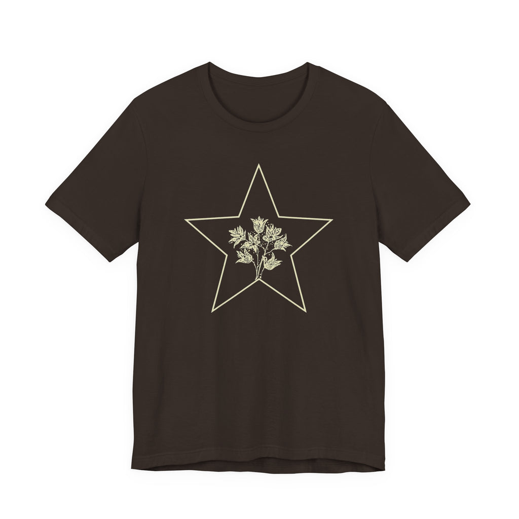 Minimalist Floral Star Graphic T-Shirt