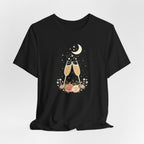Celestial Champagne & Blush Florals Graphic T-Shirt