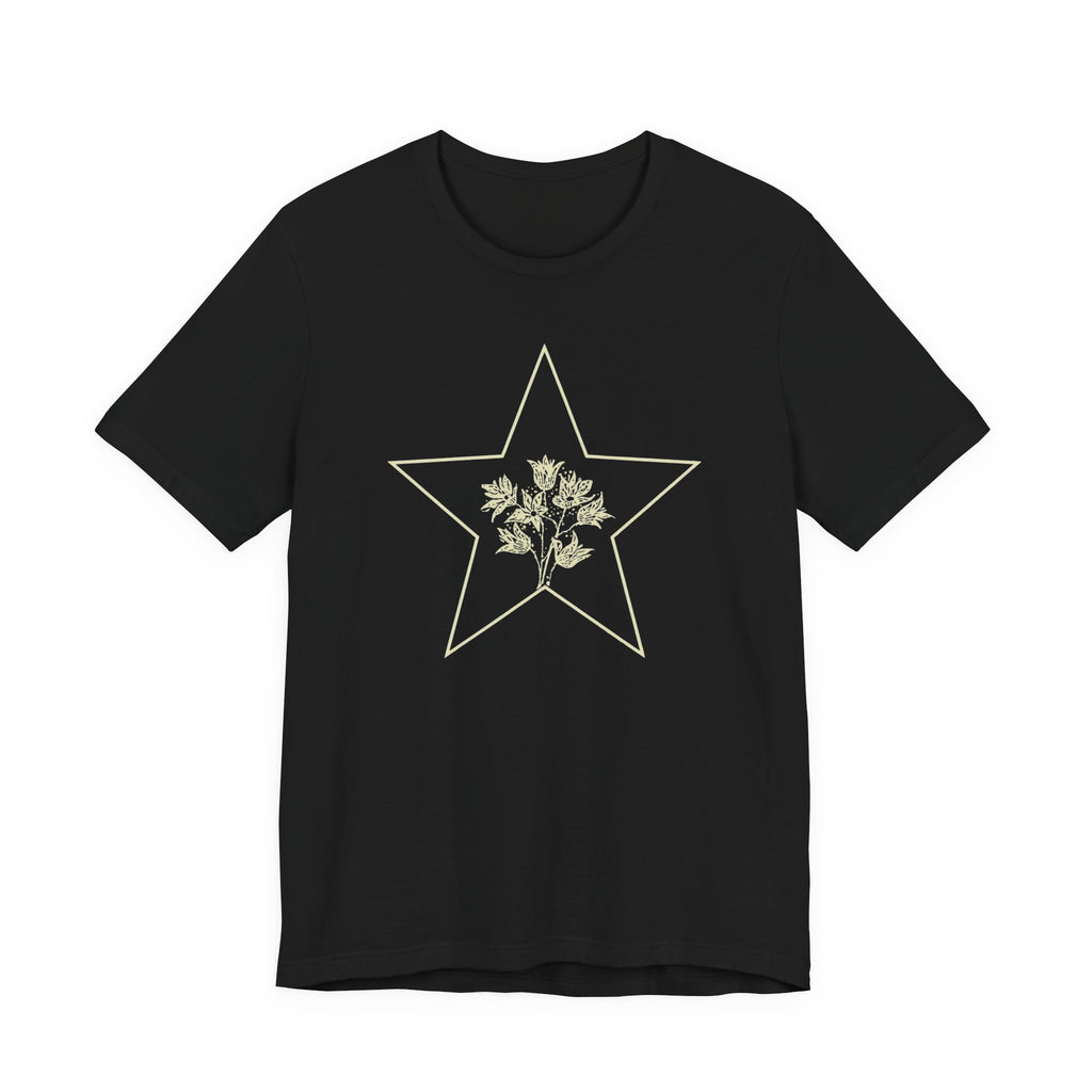 Minimalist Floral Star Graphic T-Shirt
