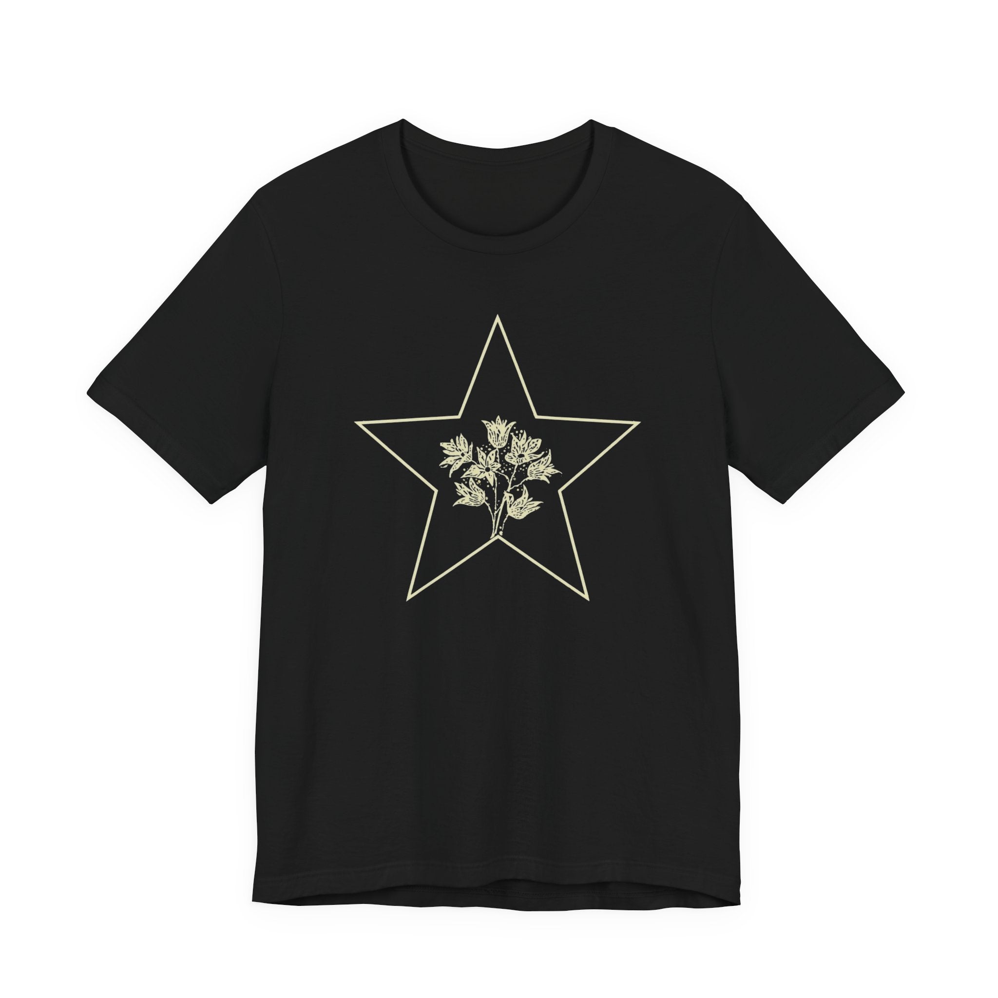 Minimalist Floral Star Graphic T-Shirt