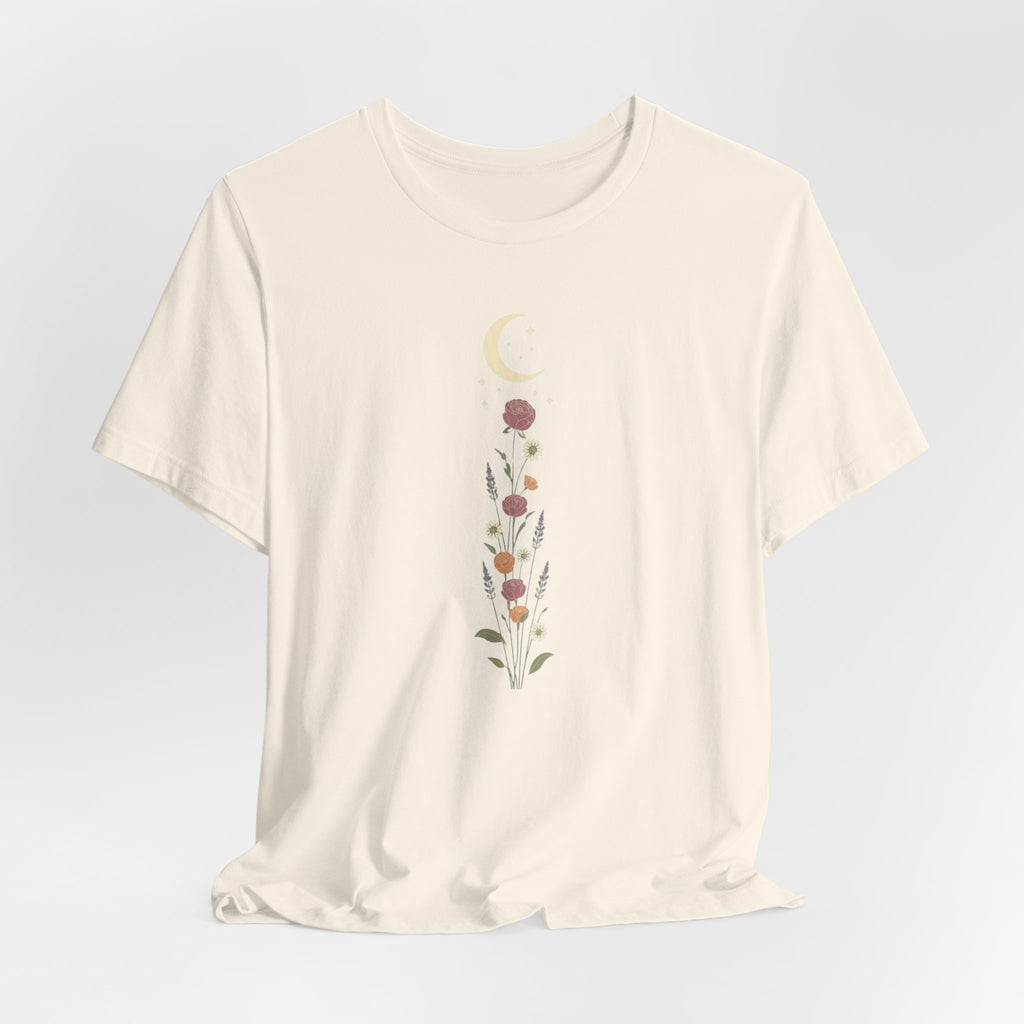 Wildflowers and Crescent Moon T-Shirt