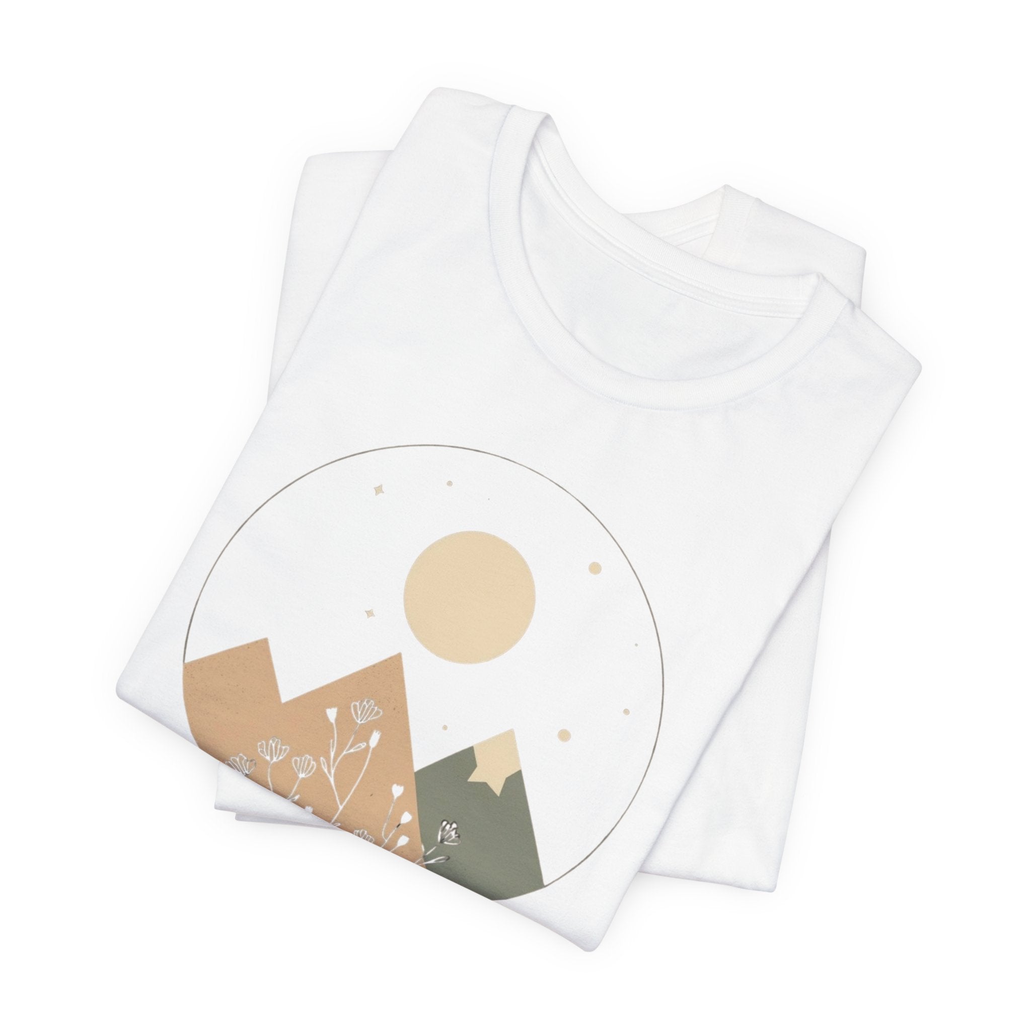 Moonlit Mountain and Flowers T-Shirt