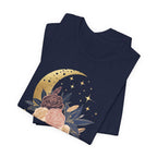 Golden Moon & Roses Celestial Graphic T-Shirt