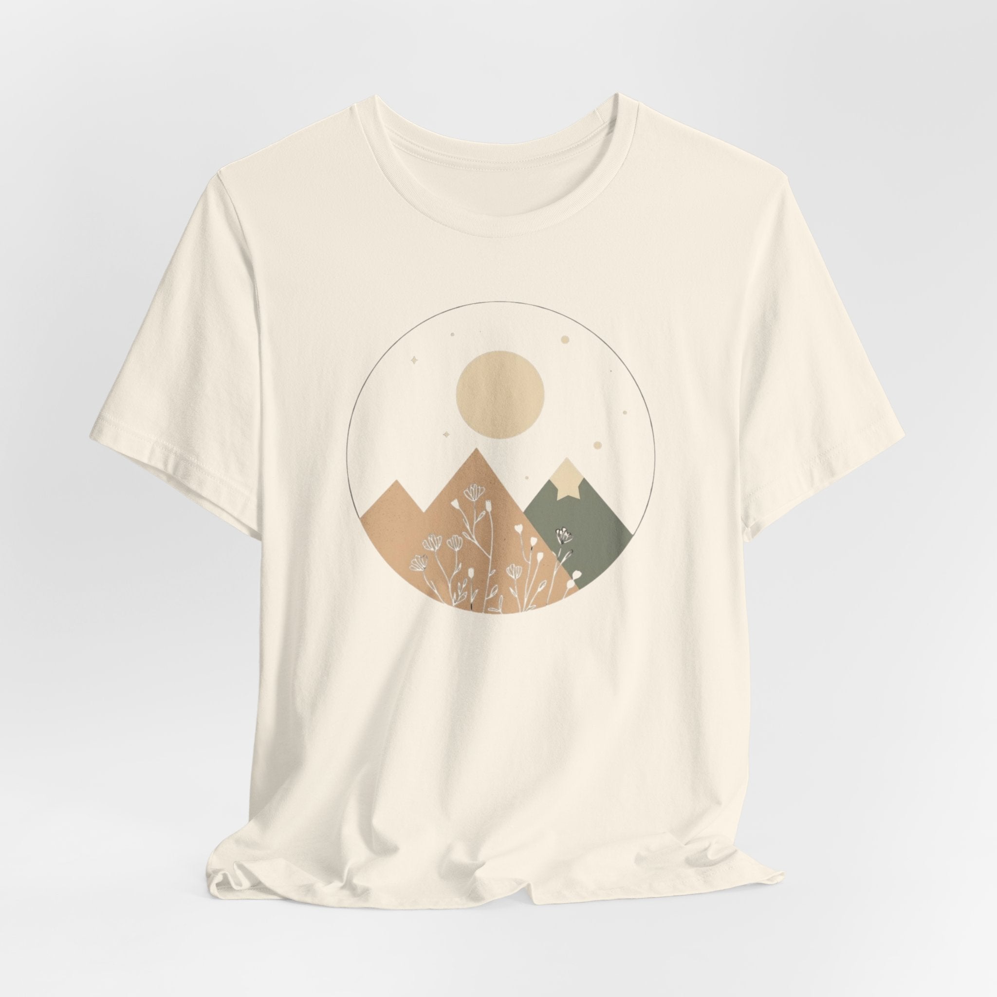 Moonlit Mountain and Flowers T-Shirt
