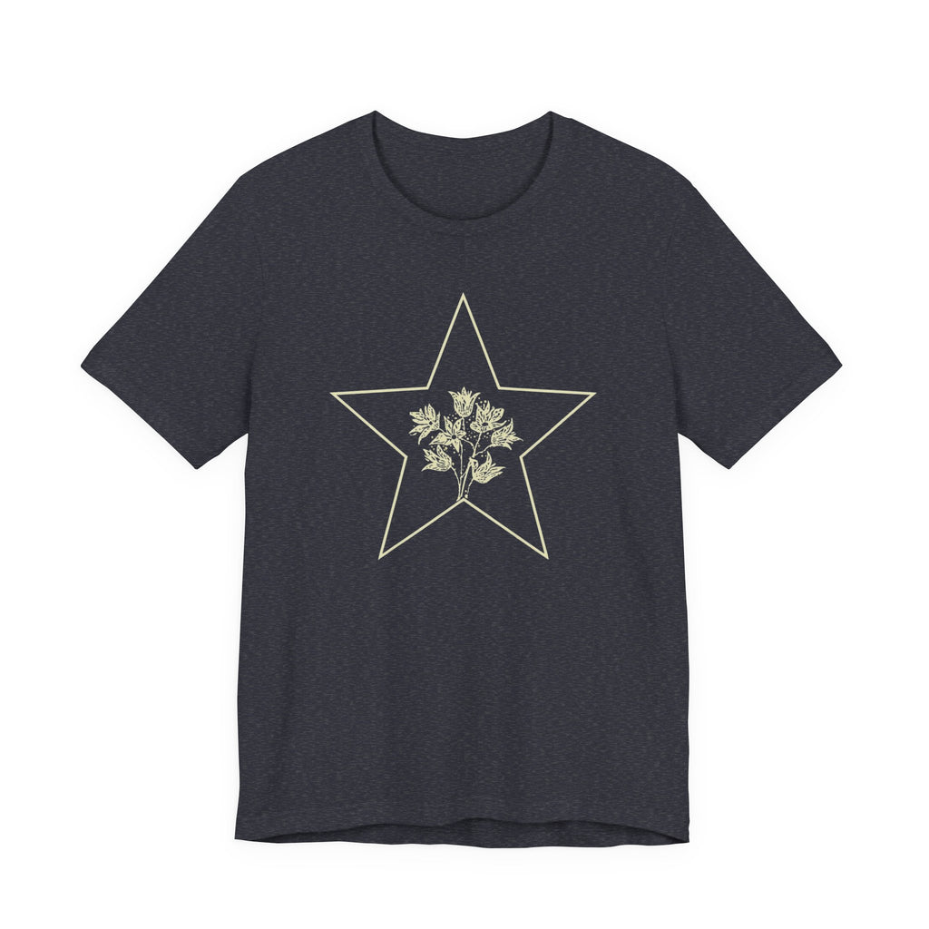Minimalist Floral Star Graphic T-Shirt