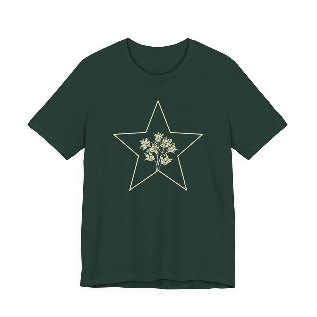 Minimalist Floral Star Graphic T-Shirt