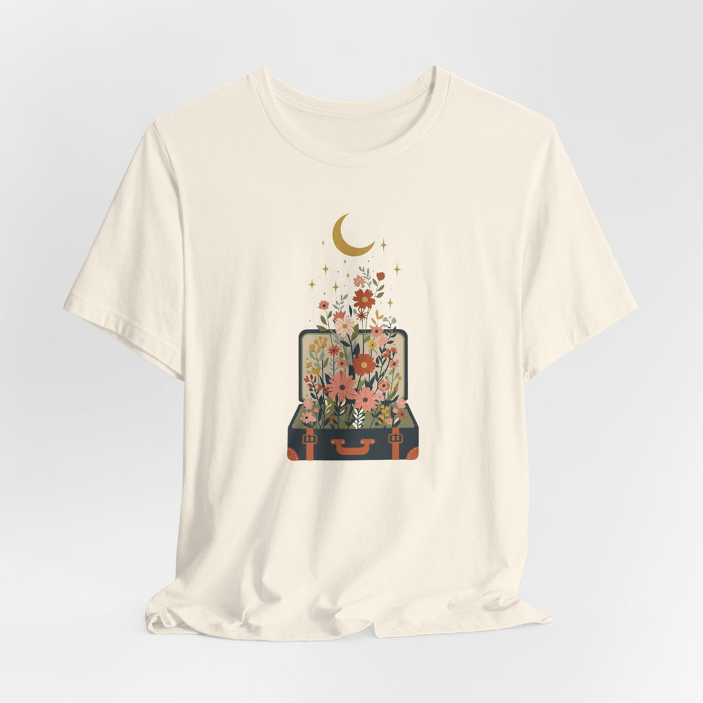 Blooming Suitcase Celestial Graphic T-Shirt