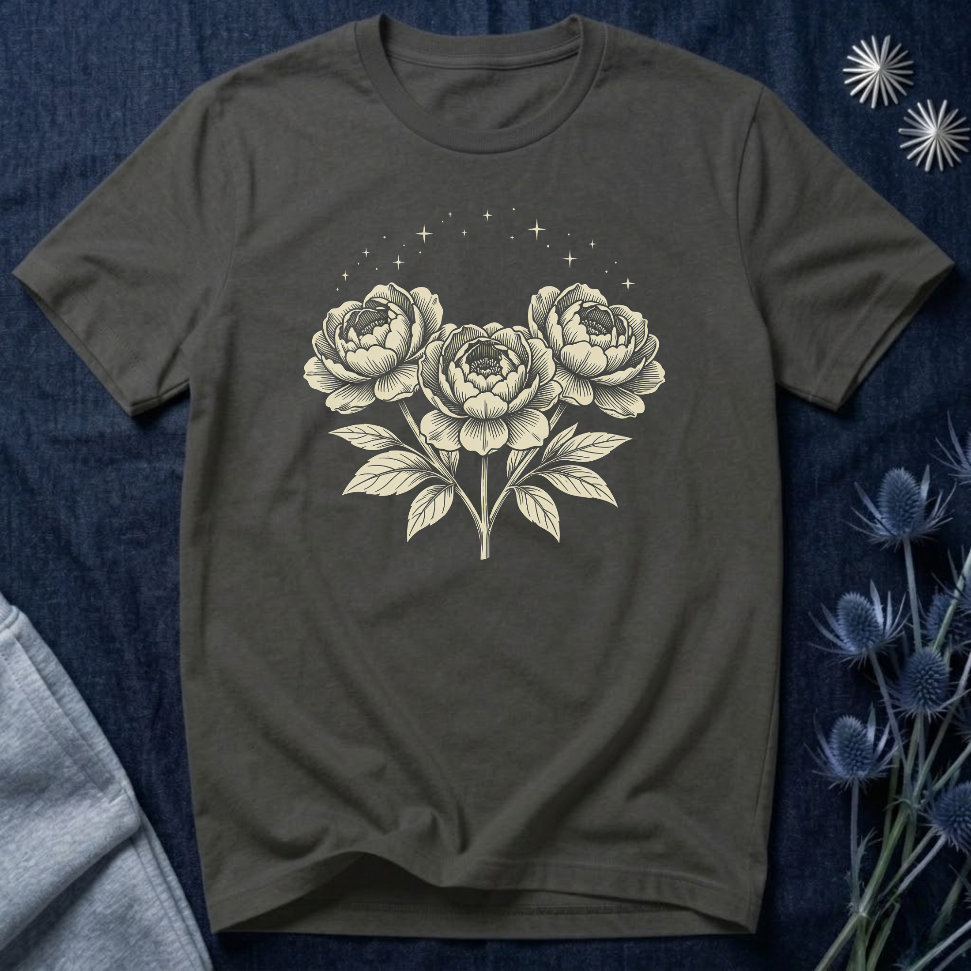 Triple Starlit Peonies T-Shirt