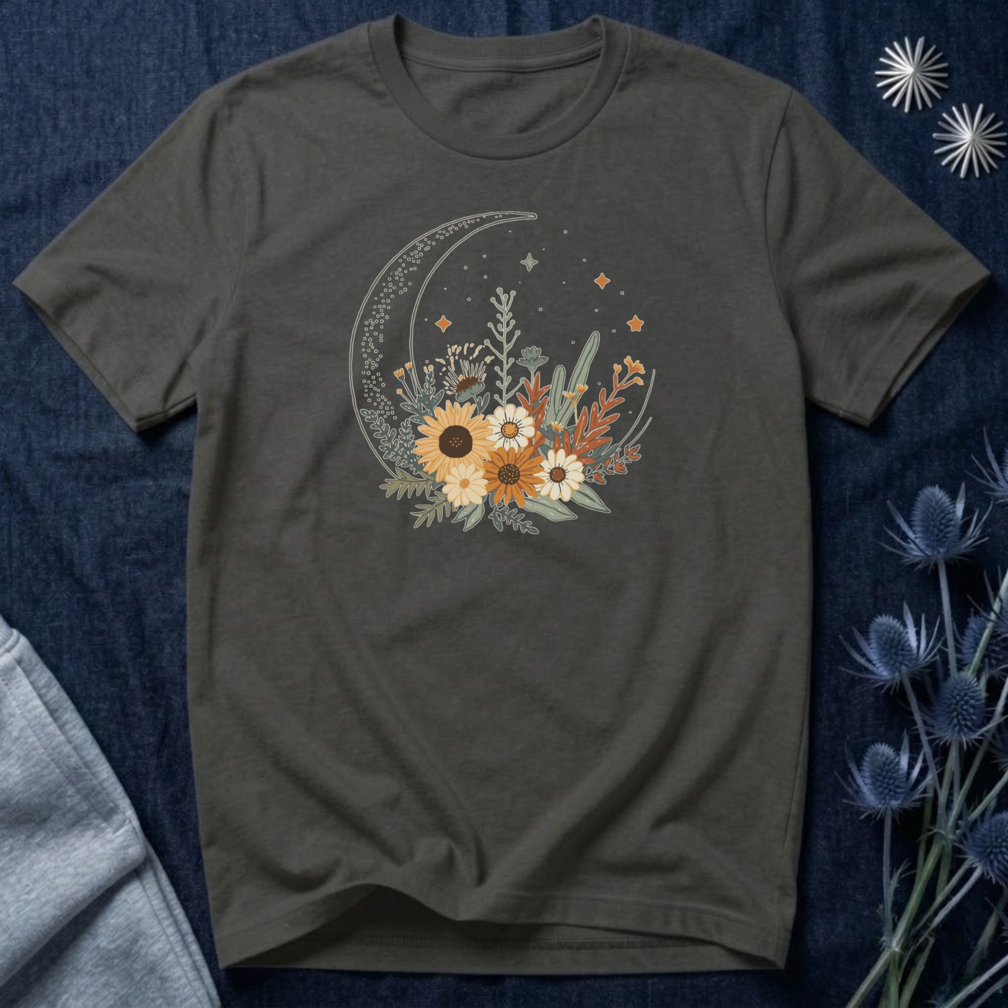 Celestial Sunflower Floral T-Shirt