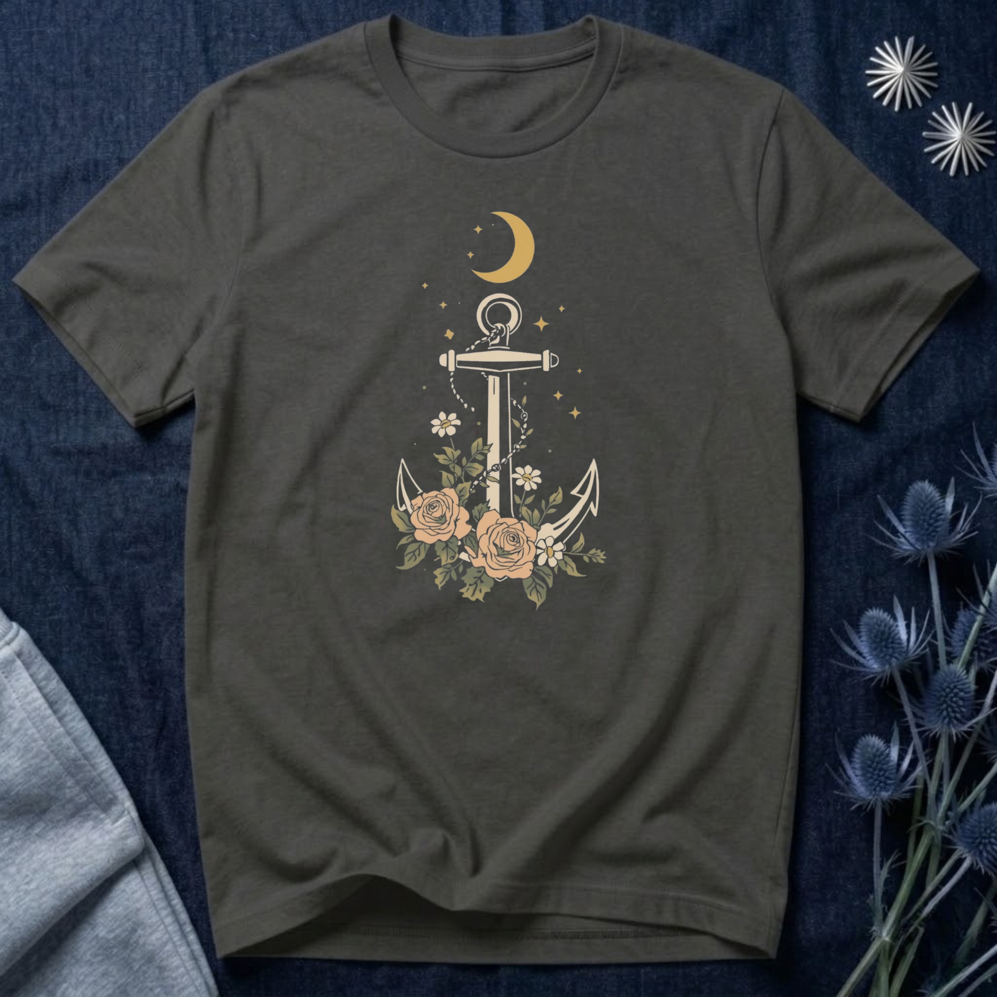 Celestial Blooming Anchor T-Shirt