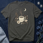 Moonlit Coffee & Wildflower Graphic T-Shirt