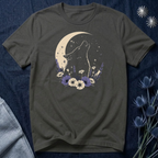 Moonlit Wolf Wildflower Graphic T-Shirt