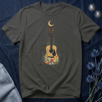 Celestial Floral Guitar Graphic T-Shirt