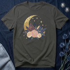 Golden Moon & Roses Celestial Graphic T-Shirt
