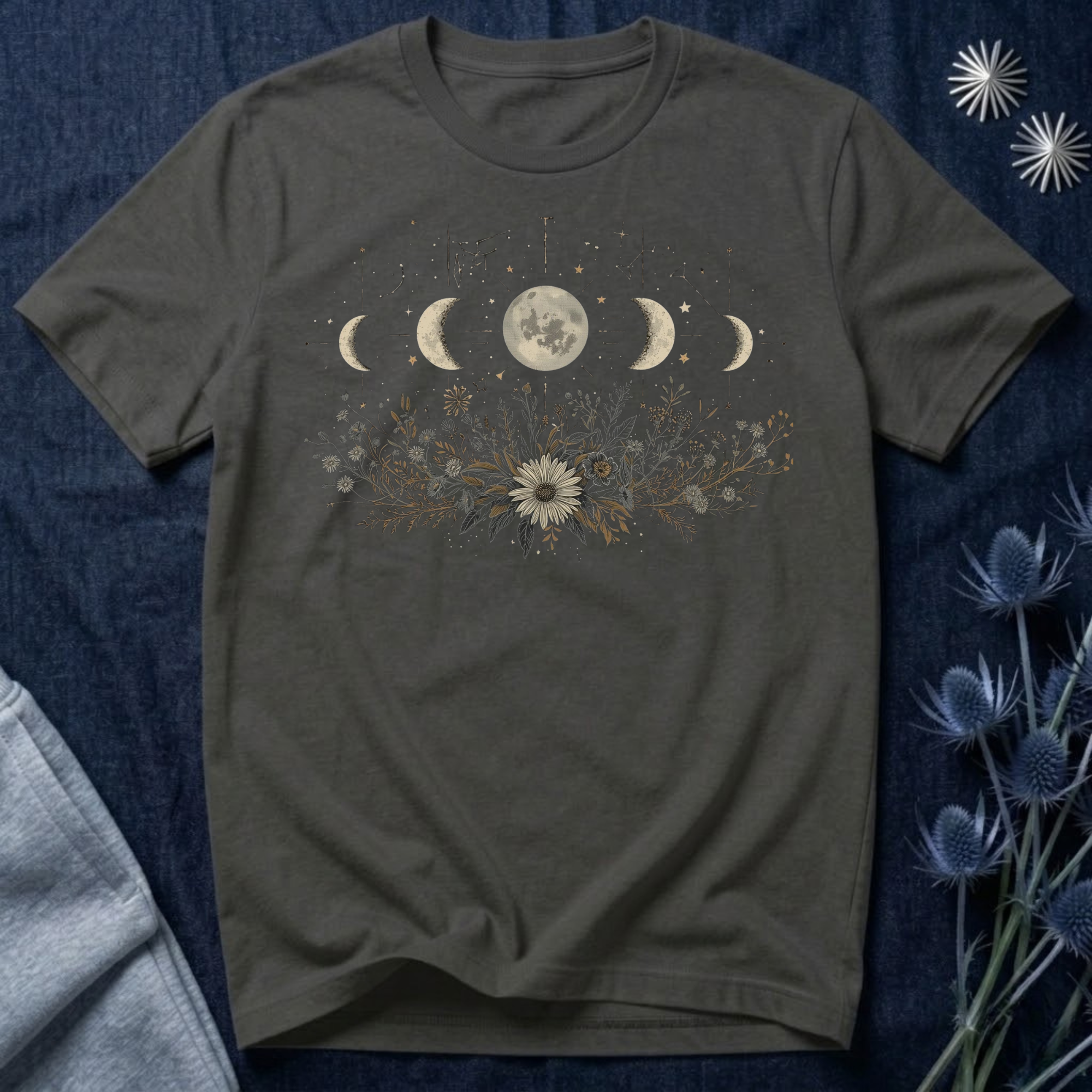 Moon Phases and Wildflowers T-Shirt