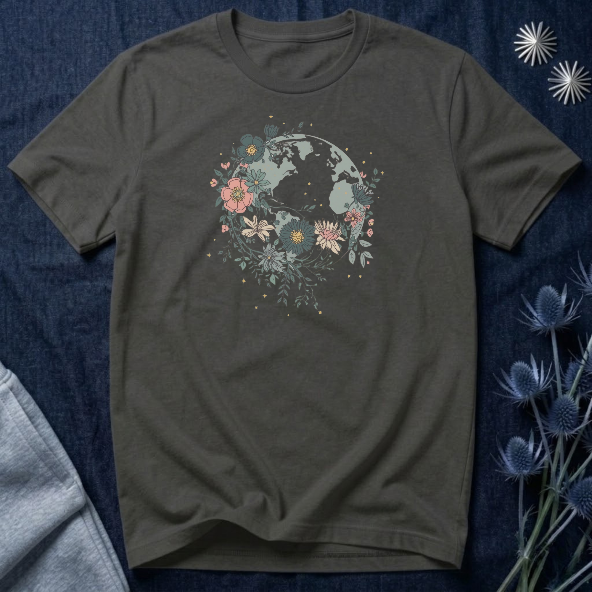 Floral Earth Graphic T-Shirt