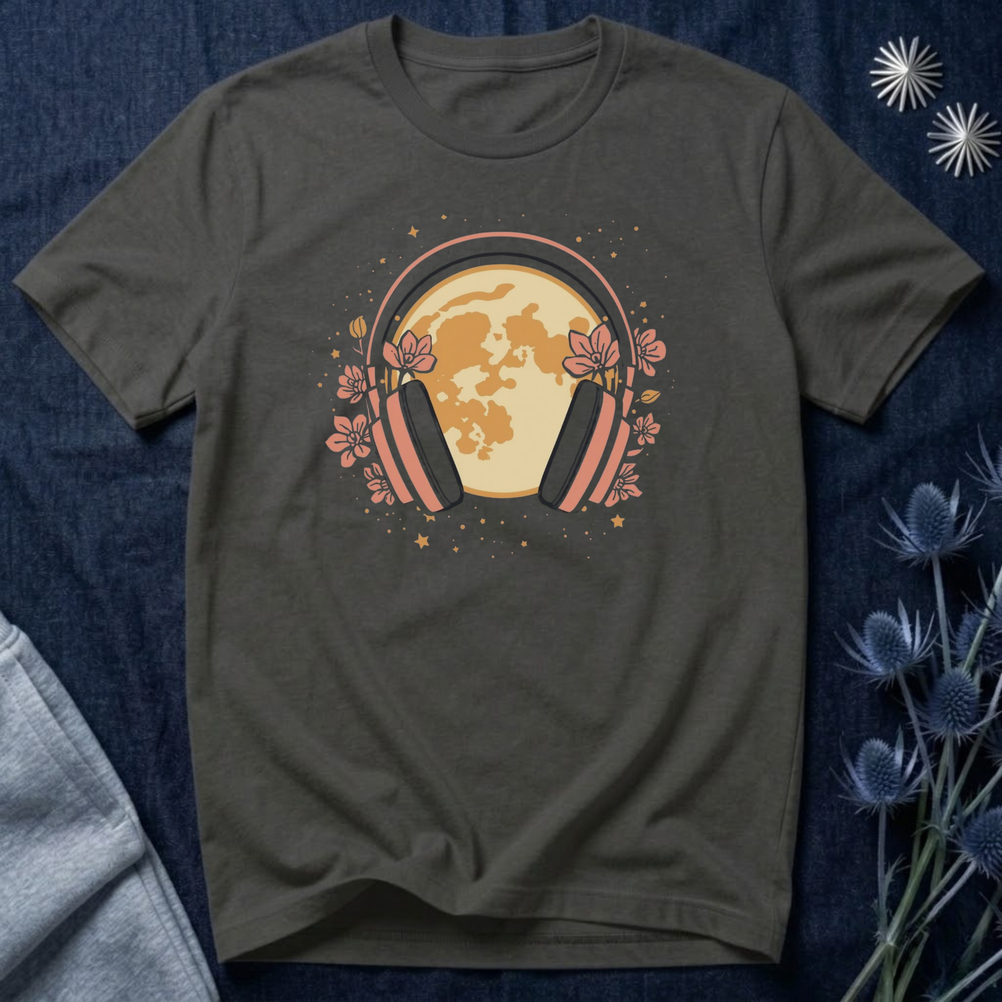 Cosmic Headphones & Full Moon T-Shirt
