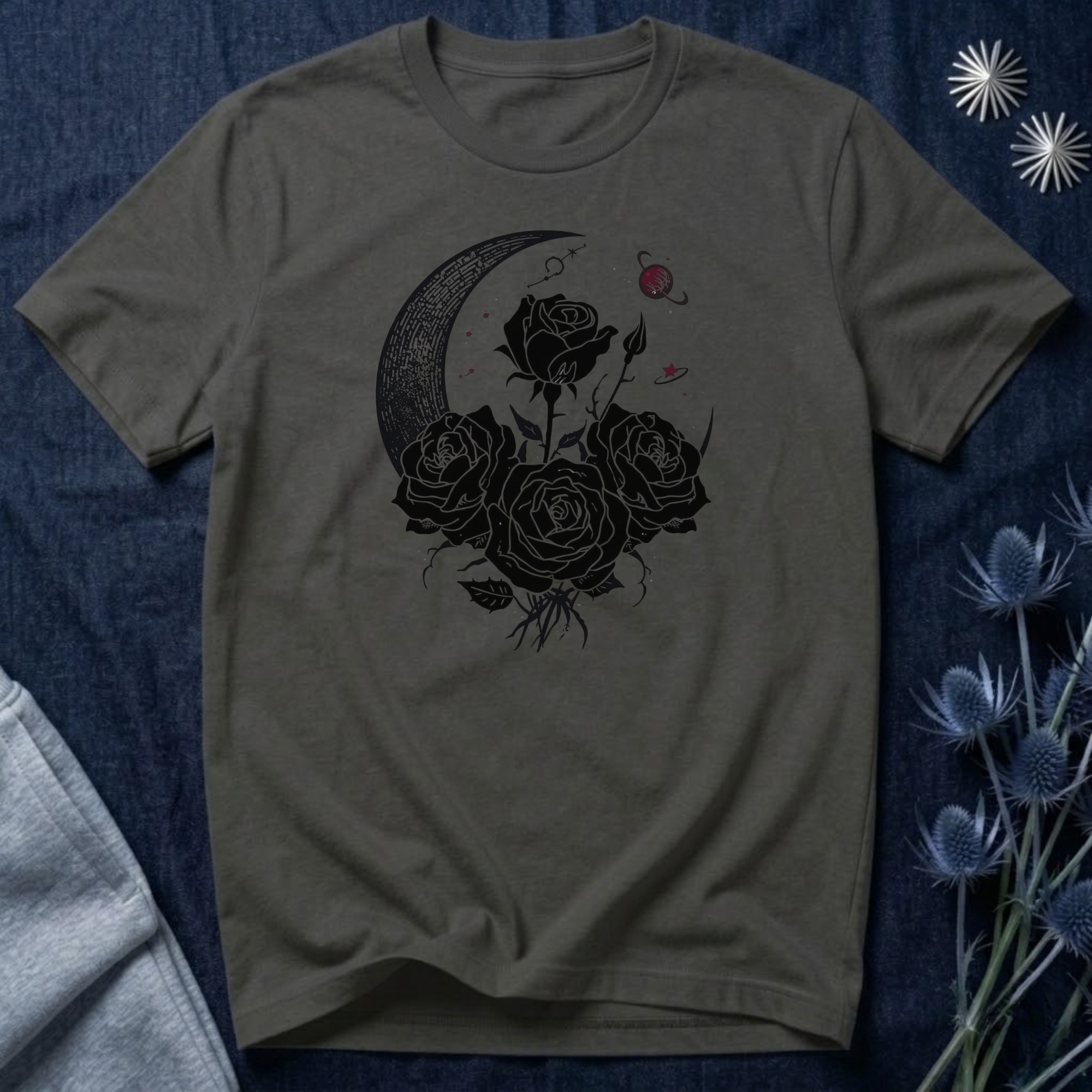 Crescent Moon and Roses T-Shirt