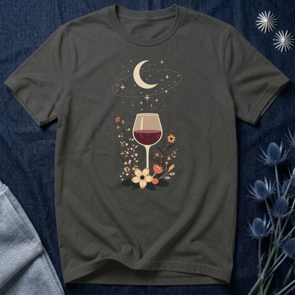 Celestial Red Wine & Wildflowers Graphic Tee