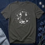 Crescent Moon Stars and Flowers T-Shirt