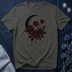 Gothic Moon and Roses T-Shirt