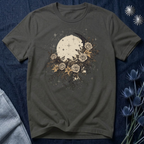 Celestial Moon & Roses Graphic T-Shirt