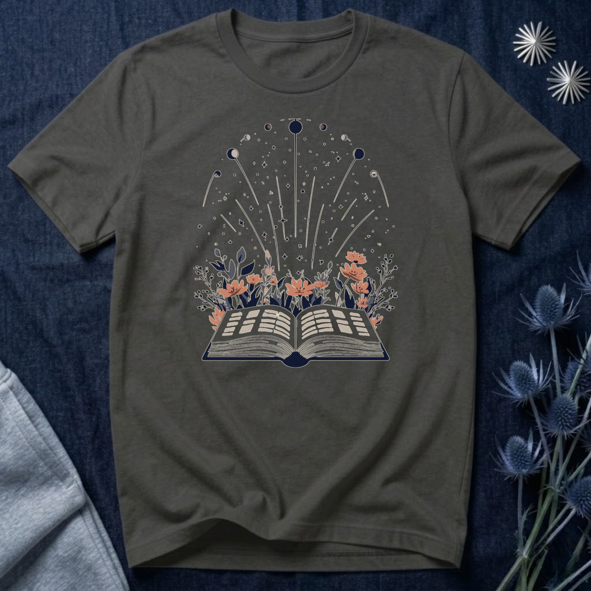 Celestial Book Lover Graphic T-Shirt