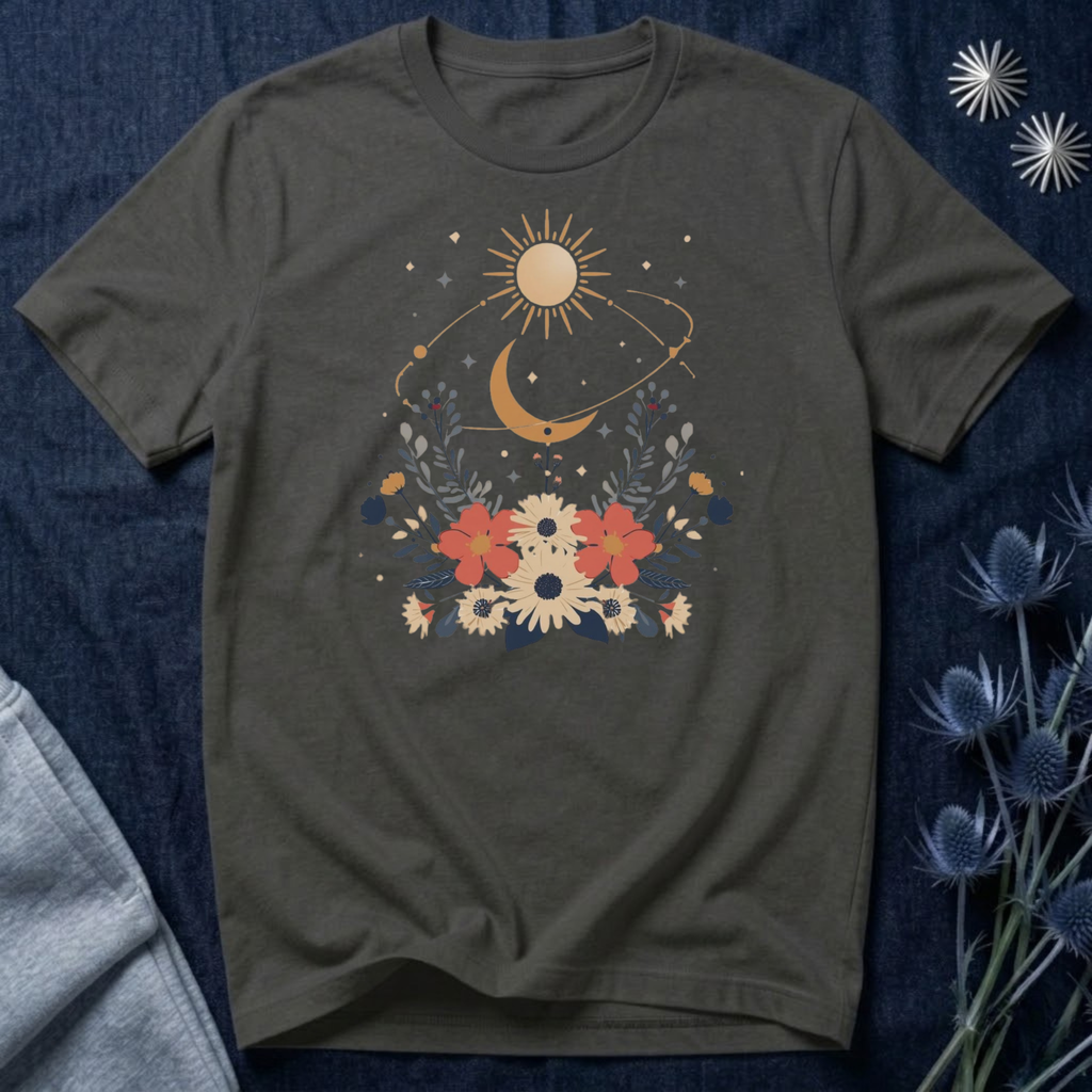 Celestial Orbit Floral Graphic T-Shirt