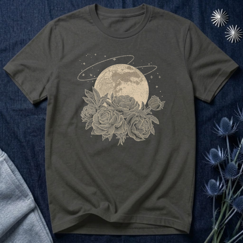 Full Moon and Roses T-Shirt