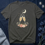 Celestial Champagne & Blush Florals Graphic T-Shirt
